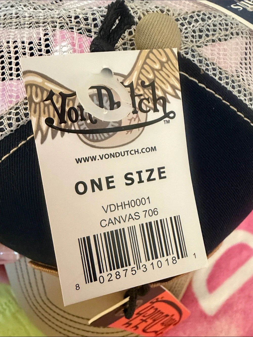 Von Dutch Navy Tan Trucker Hat NWT Y2K Streetwear Mesh Snapback
